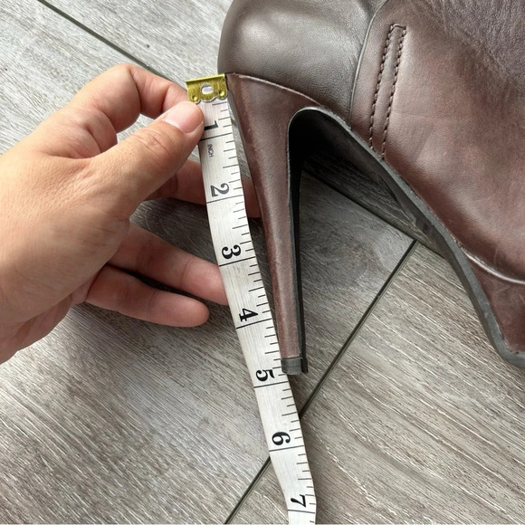 GUESS by Marciano Brown Buttery Leather Platform Heeled Knee High Boots - Picture 15 of 16